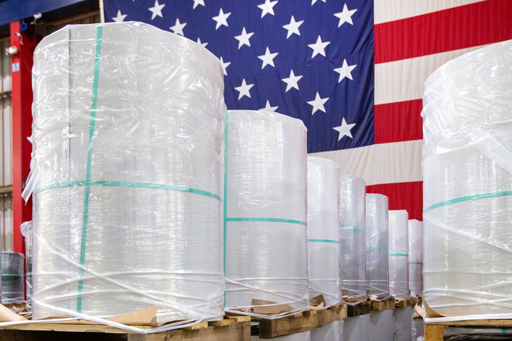 white coils with american flag