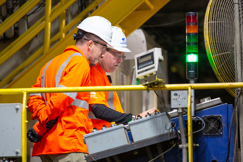 men working on machine